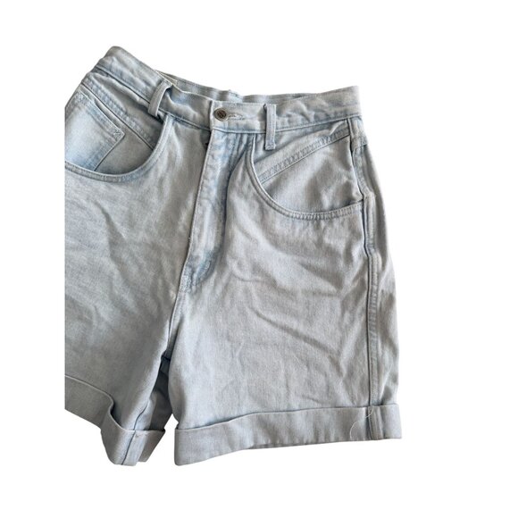 BILL BLASS Vintage Light Wash Cuffed 100% Cotton High Waist Jeans Shorts Size 6 - Picture 9 of 10